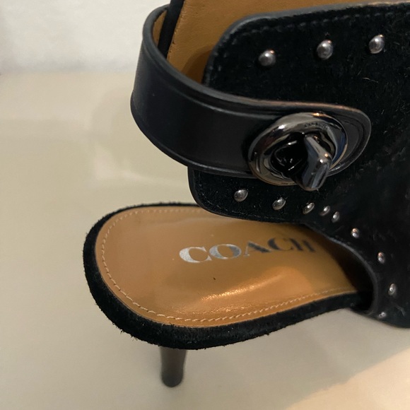 COACH MABELLA Open Toed Heel Black Suede with Studs. Never Worn. Size 8.5 - Picture 4 of 8